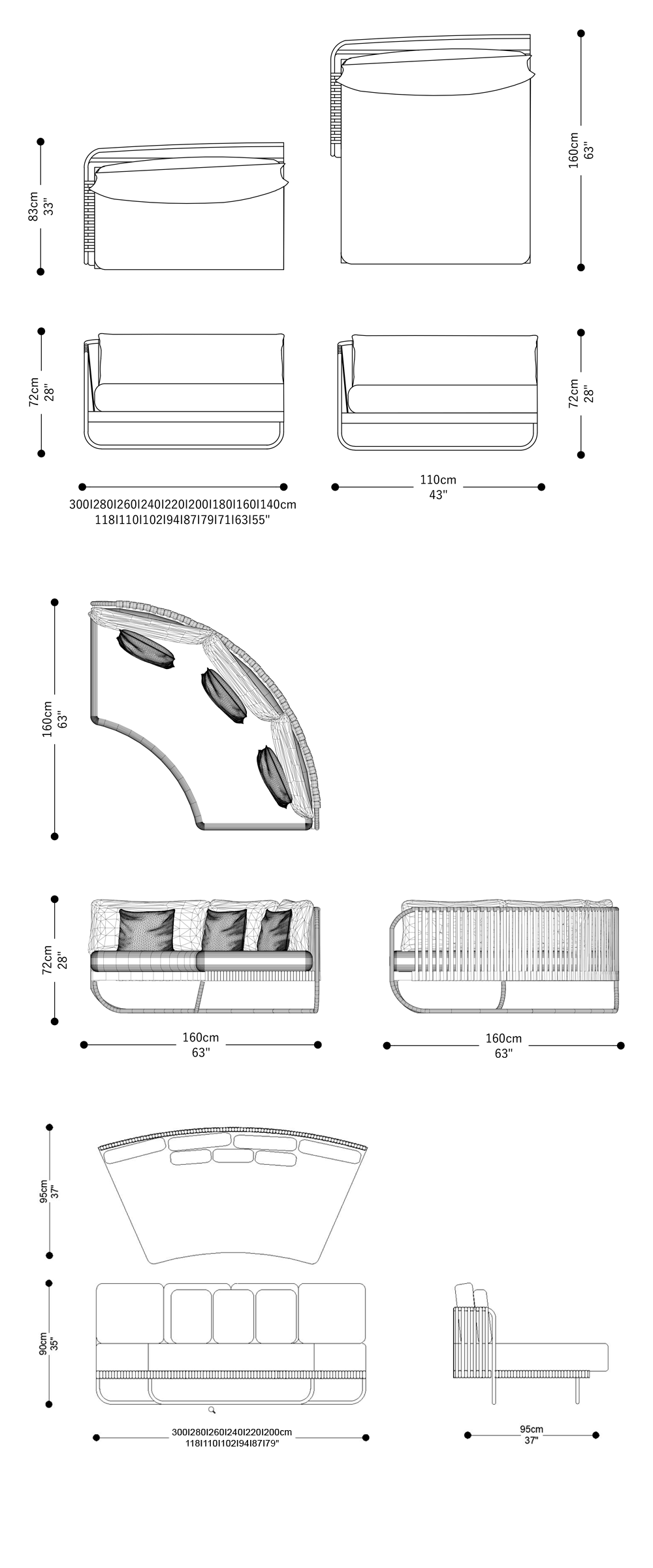 Image of the complete dimensions of the product
